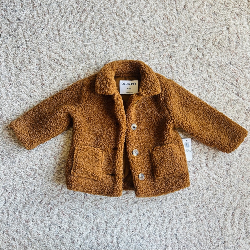 Old Navy Teddy Sherpa Baby Coat Brown